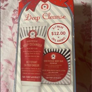 First Aid Beauty deep cleanser & body bar.